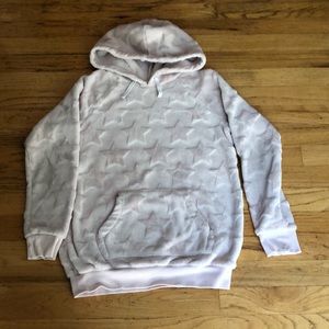 Light pink girls 8-10 super soft hoodie with stars